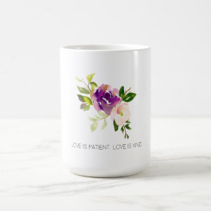 Mug Aquarelle rose pourpre Floral