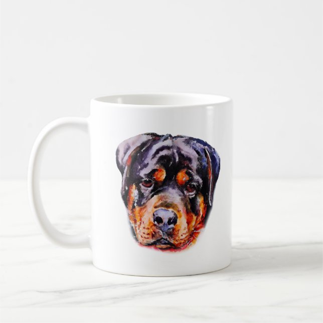 Mug Aquarelle Rottweiler (Gauche)