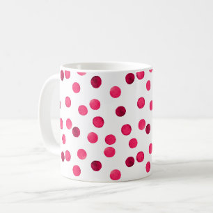 Mug Aquarelle rouge aquarelle pois motif