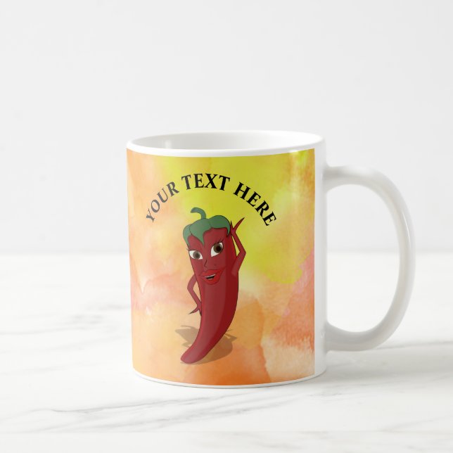 Mug Aquarelle rouge Hot Pepper Diva (Droite)