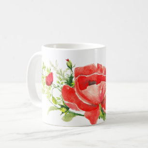 Mug Aquarelle Rouge Populaire Bloom