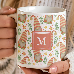 Mug Aquarelle Scandinave Gnome Monogramme Noël