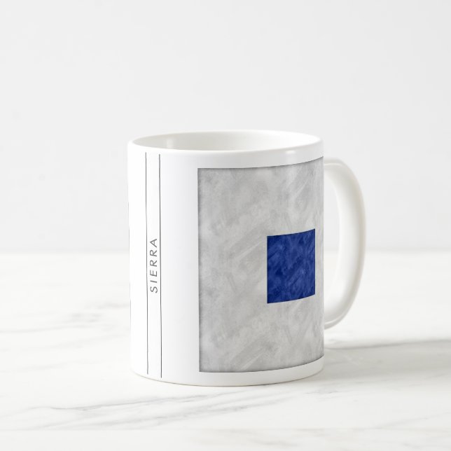 Mug Aquarelle Signal nautique Pavillon maritime (Devant droit)