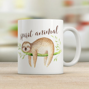 Mug Aquarelle Sloth Spirit Animal