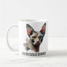 Aquarelle Sphynx Chat Portrait Musique