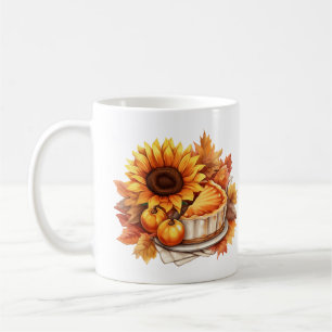 Mug Aquarelle Tarte d'automne et tournesol