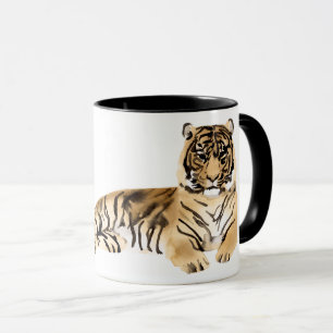 Mug Aquarelle Tiger Repose