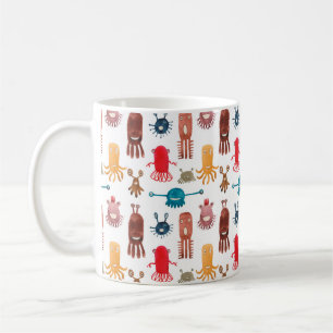 Mug Aquarelle transparente motif de monstres amusants 