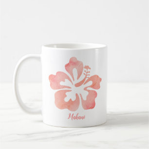 Mug Aquarelle tropicale Florale Hibiscus Fleur