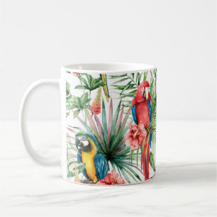 Mug Aquarelle tropicale sans coutures motif avec perro