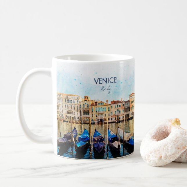 Mug Aquarelle VENEZIA VENICE - Italie souvenir de voya (Avec donut)