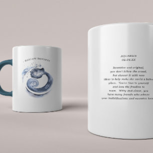 Mug Aquarelle Verseau Astrologie Zodiaque   Monogramme
