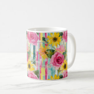 Mug Aquarelle vintage Floral Abstrait Motif (7)