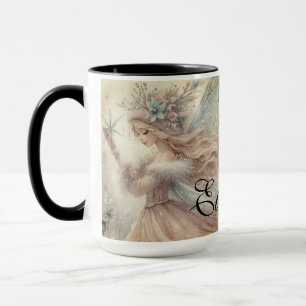 Mug Aquarelle vintage Hiver Fée de neige Imaginaire Ar