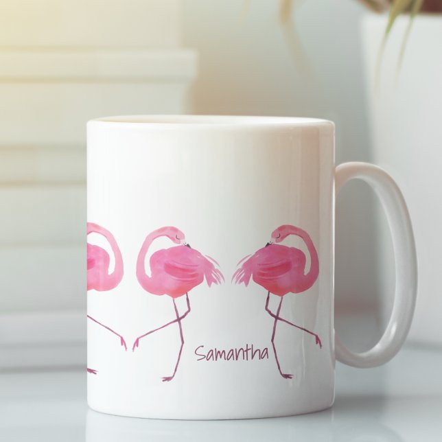 Mug Aquarelles Flamants roses roses illustration (Créateur téléchargé)