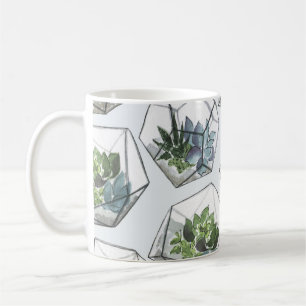 Mug Aquariums Succulents Aquarelle Motif sans couture