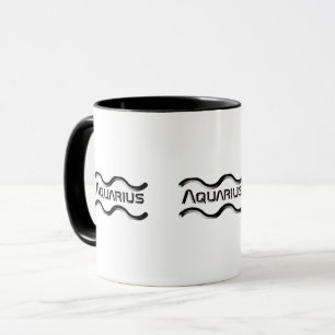 Mug AQUARIUS, Conception abstraite du signe zodiaque,