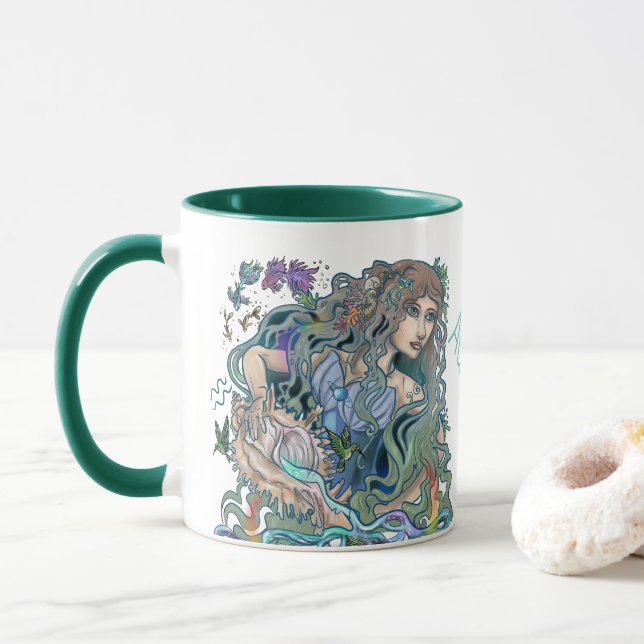Mug Aquarius Zodiac (Avec donut)