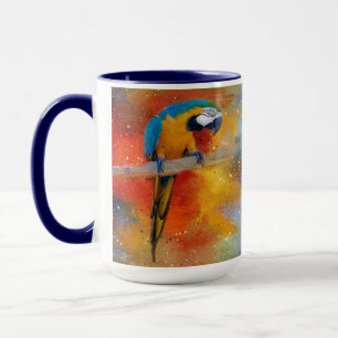 Mug Ara bleu et jaune coloré tropical #4