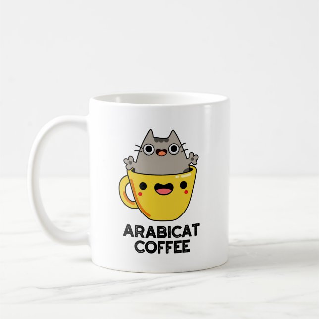 Mug Arabicat Coffee Amusant Arabica Cat Pun (Gauche)