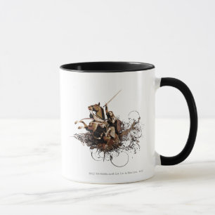Mug Aragorn montant un collage de vecteur de cheval