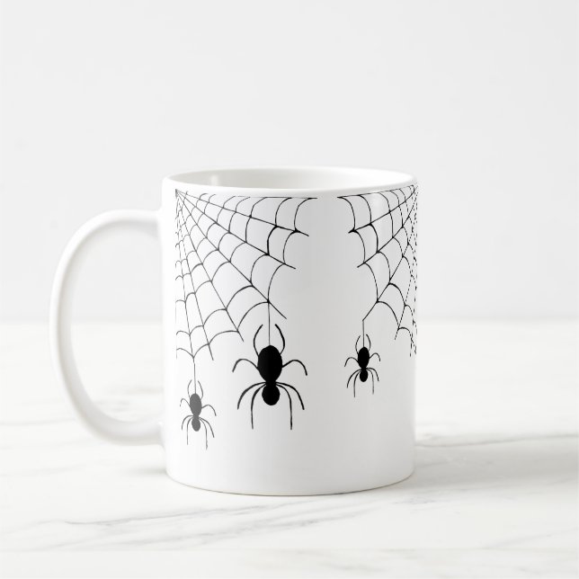 Mug Araignées d'Halloween Black Cobwebs Éffrayant (Gauche)