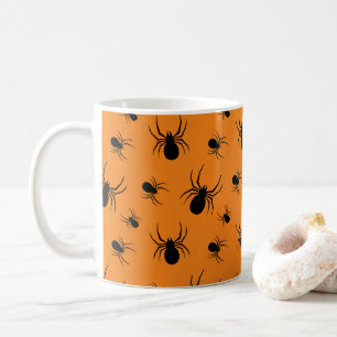 Mug Araignées motif Halloween Noir et Orange