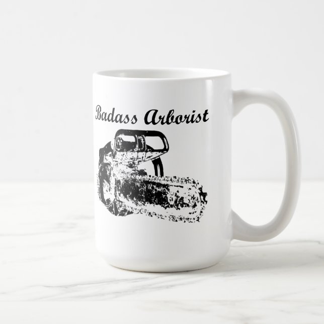 Mug Arboriste de Badass - tronçonneuse (Droite)