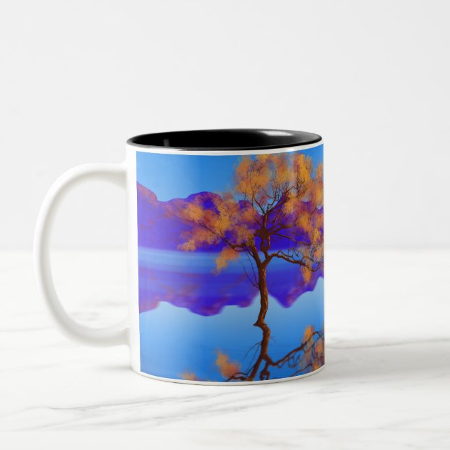 Mug "arbre au bord du lac bleu" (Gauche)