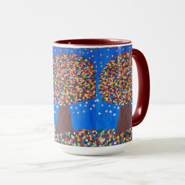 Mug Arbre coloré Abstrait (Devant droit)