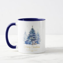 Arbre de Noël Bleu Élégant et Fantaisiste à l'Aqua