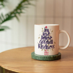 Mug Arbre de Noël Calligraphie à la main