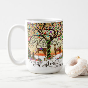 Mug Arbre de Noël des rennes de fête