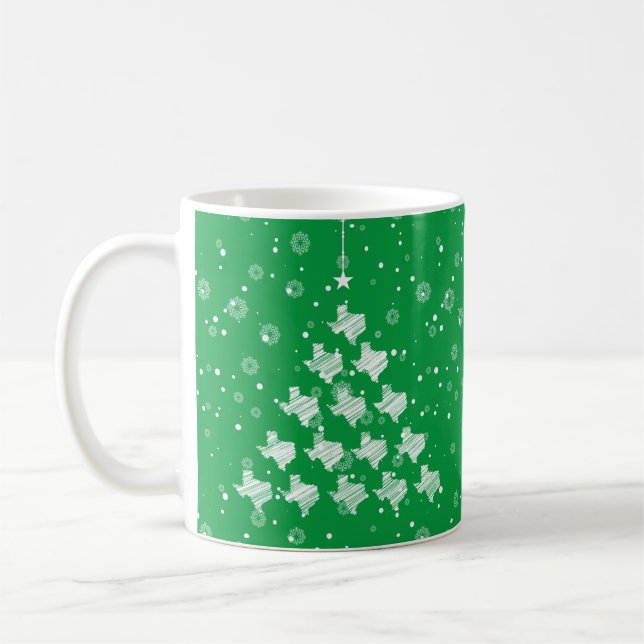 Mug Arbre de Noël du Texas à motifs sur vert (Gauche)