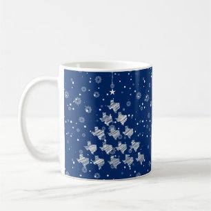 Mug Arbre de Noël du Texas scintillé en bleu