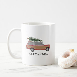 Mug Arbre de Noël en Wagon de Bois