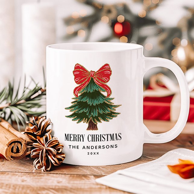 Mug Arbre de Noël Famille Joyeux Noël (Créateur téléchargé)