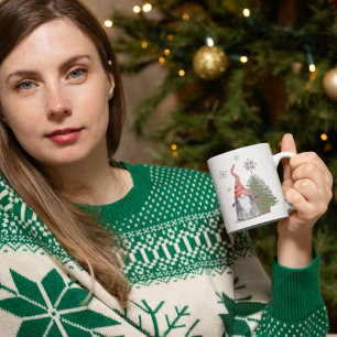 Mug Arbre de Noël Gnome étoiles Joyeuses vacances