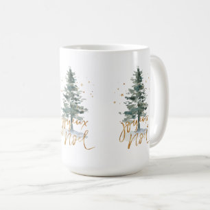 Mug Arbre de Noël Joyous Noel or typographie