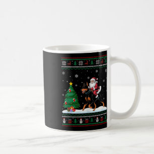 Mug Arbre de Noël moche Père Noël équitation Doberman
