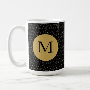 Mug Arbre de Noël Motif en noir, blanc et or
