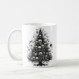 Mug Arbre de Noël noir Crânes et os