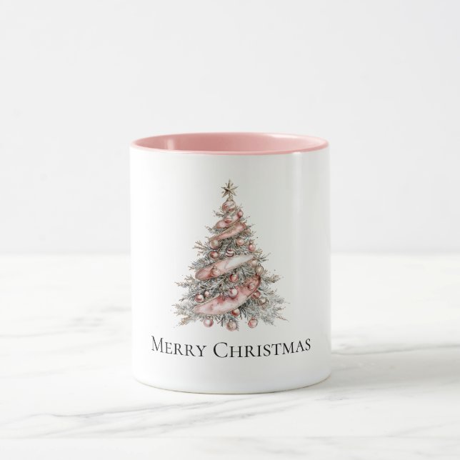 Mug Arbre de Noël rose or rose (Centre)