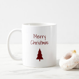 Mug Arbre de Noël Simples Typographie Rouge