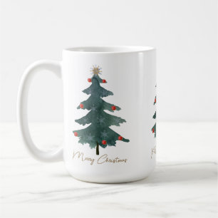 Mug Arbre de Noël vert Ornements Joyeux Noël