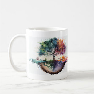 Mug Arbre de réflexion aquarelle de vie