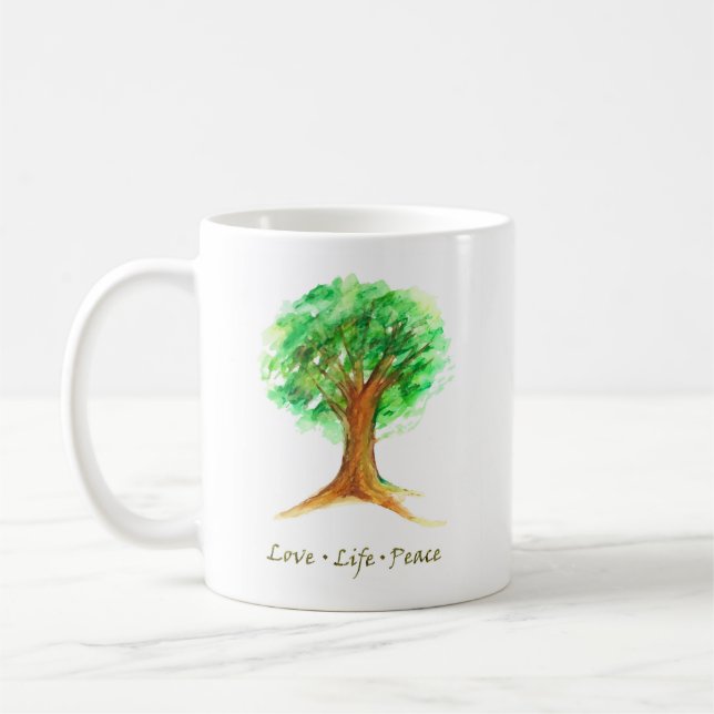 Mug Arbre de vie Aimer la paix (Gauche)