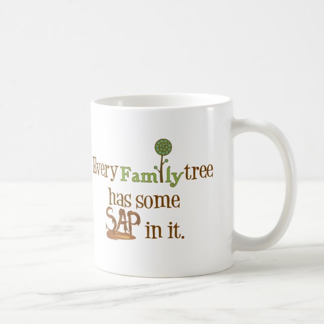 Mug Arbre familial amusant (Droite)