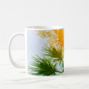 Mug Arbre palmier soleil brillant arrière - plan d'été