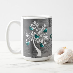 Mug Arbre turquoise des coeurs Boug de café personnali